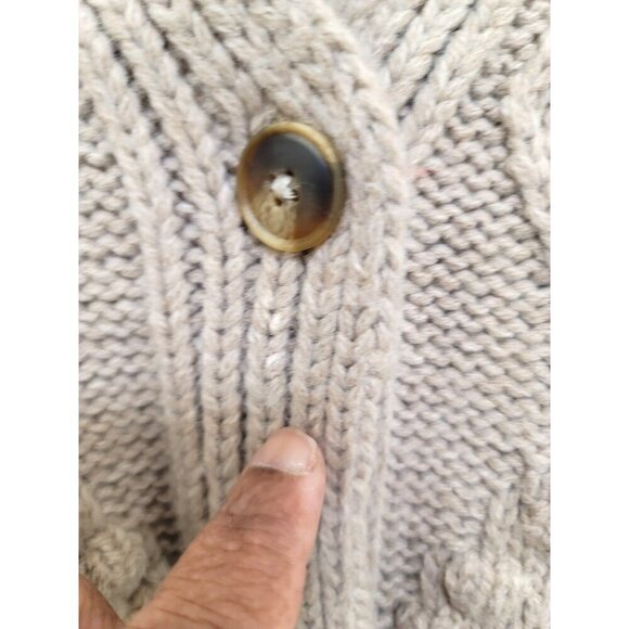Dear John Sasha Women's Oatmeal Cable Knit Button Cardigan Sweater Size S - Picture 14 of 14